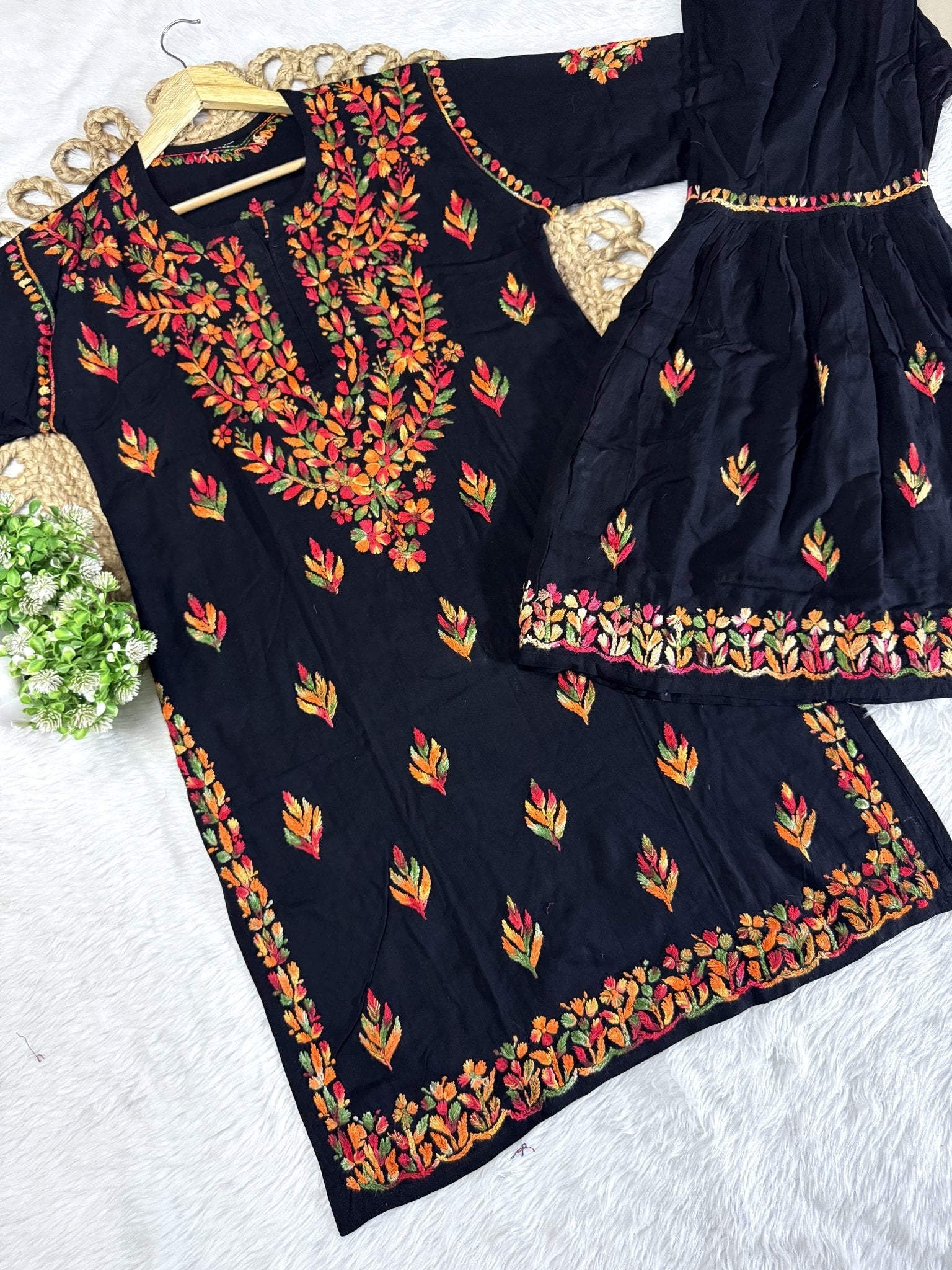 Multi Thread Gharara Set - Chikankari official