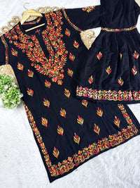 Multi Thread Gharara Set - Chikankari official