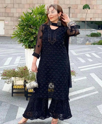 Muqaish Buti Jaal Set with Inner - Chikankari official