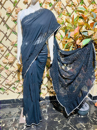 Muqaish Georgette Saree with Blouse - Chikankari official