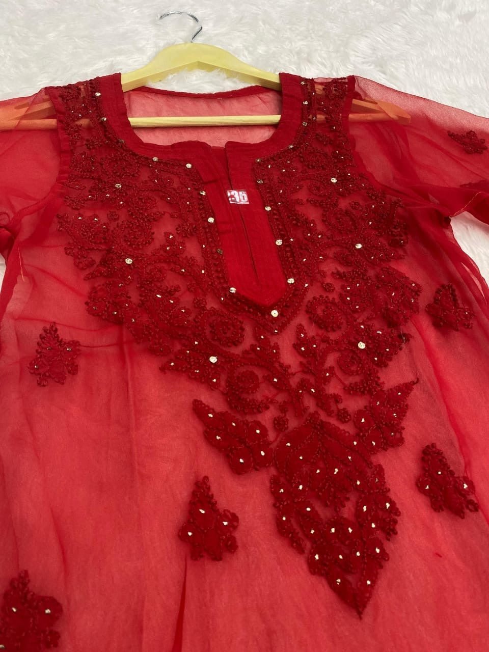Muqaish work Chikankari Essential Kurtis with matching inner - Chikankari official