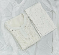 Muqaish work Chikankari Essential Kurtis with matching inner - Chikankari official