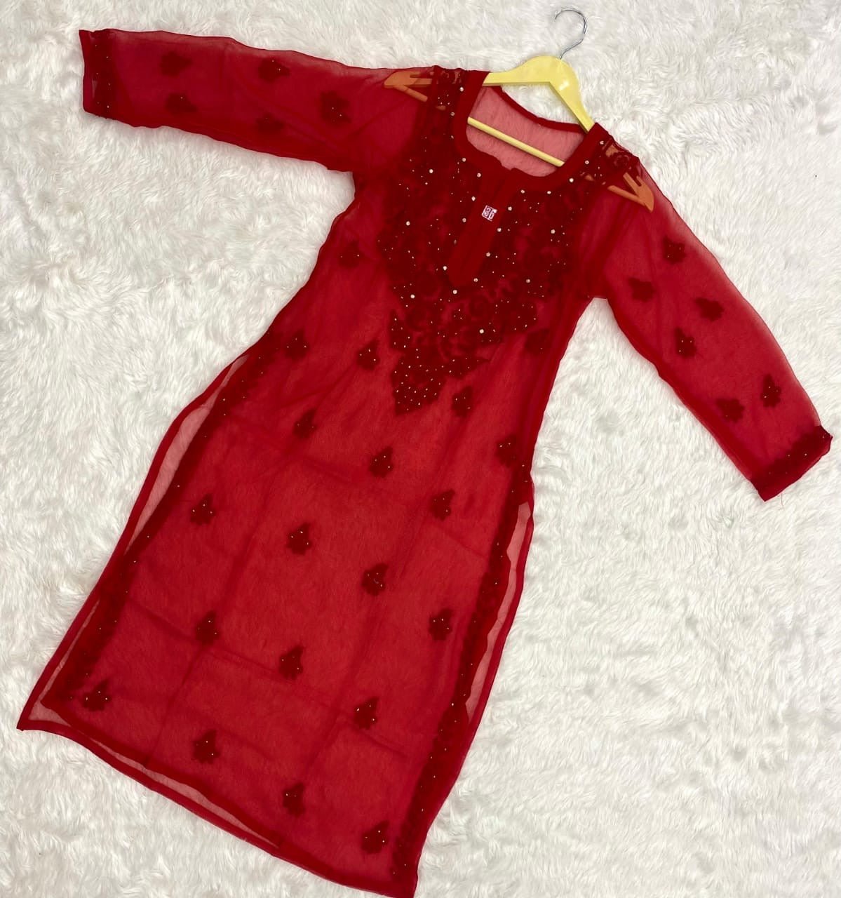 Muqaish work Chikankari Essential Kurtis with matching inner - Chikankari official