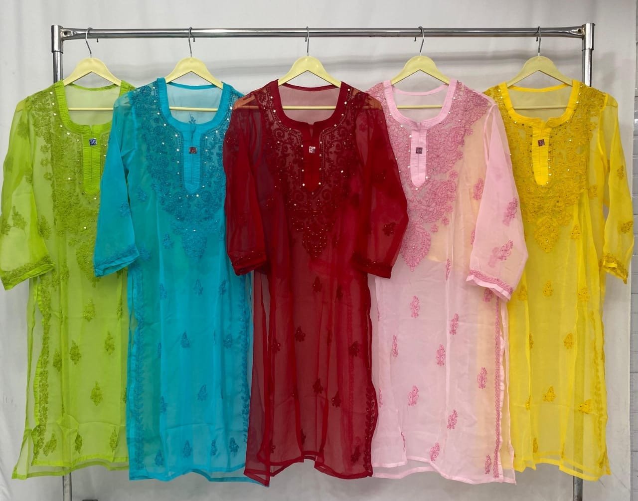 Muqaish work Chikankari Essential Kurtis with matching inner - Chikankari official
