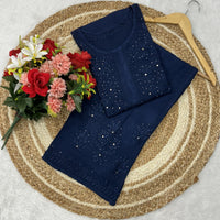 Muqaish work Rayon Co ord - Chikankari official