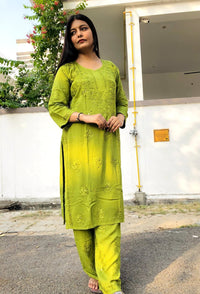 Muqaish work Rayon Co ord - Chikankari official