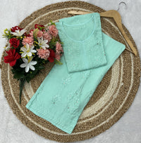 Muqaish work Rayon Co ord - Chikankari official