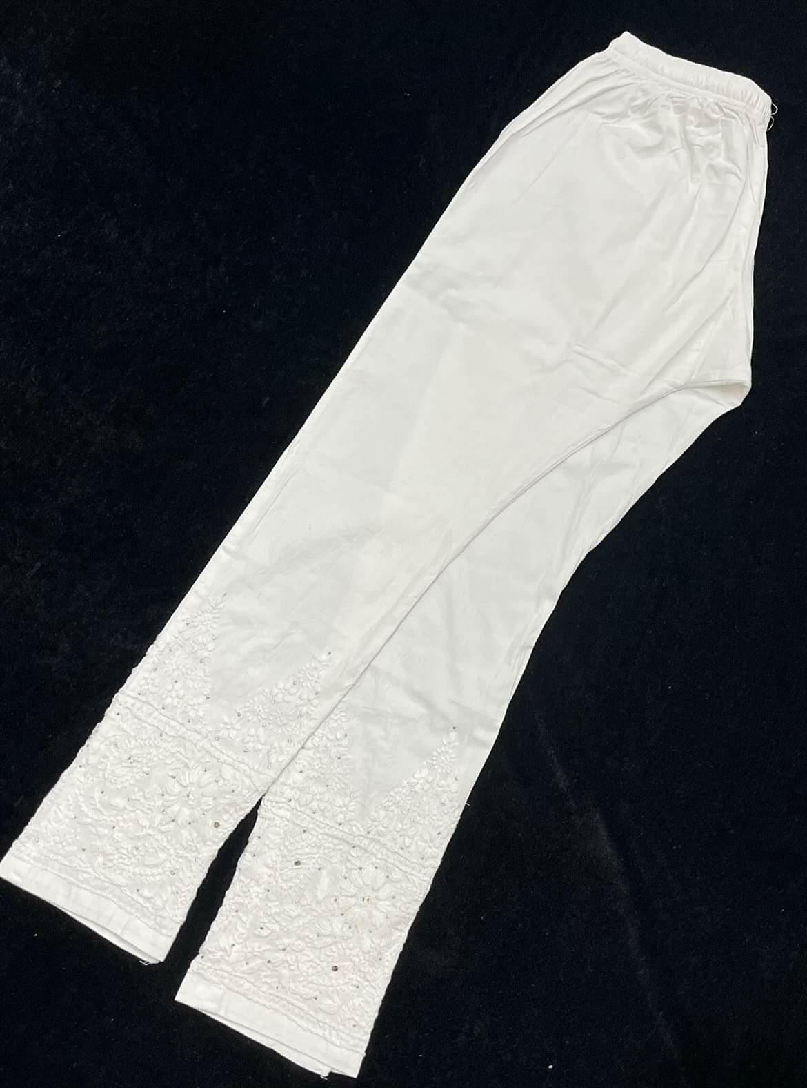 Muqaish work Straight Fit Free size Pant - Chikankari official