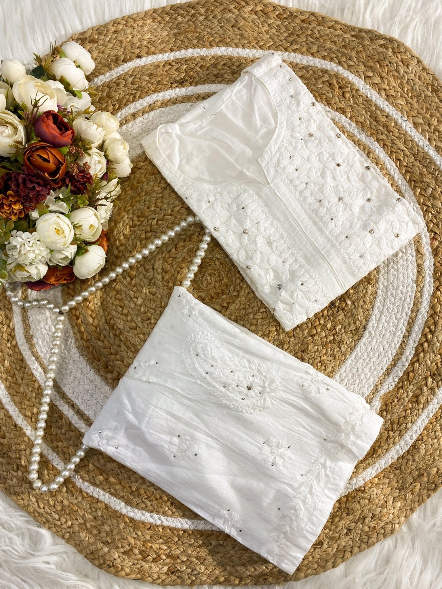 Muqaish work Zoya chikankari Set - Chikankari official