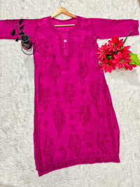 Musleen Fabric Handwork Chikankari kurti - Chikankari official