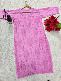 Musleen Fabric Handwork Chikankari kurti - Chikankari official