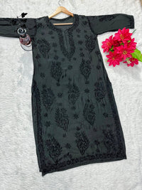 Musleen Fabric Handwork Chikankari kurti - Chikankari official