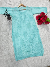 Musleen Fabric Handwork Chikankari kurti - Chikankari official