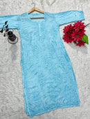 Musleen Fabric Handwork Chikankari kurti - Chikankari official