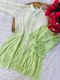 Muslin Co ord Set with Pockets - Chikankari official