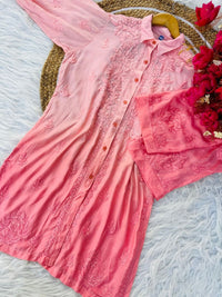 Muslin Co ord Set with Pockets - Chikankari official