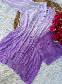 Muslin Co ord Set with Pockets - Chikankari official