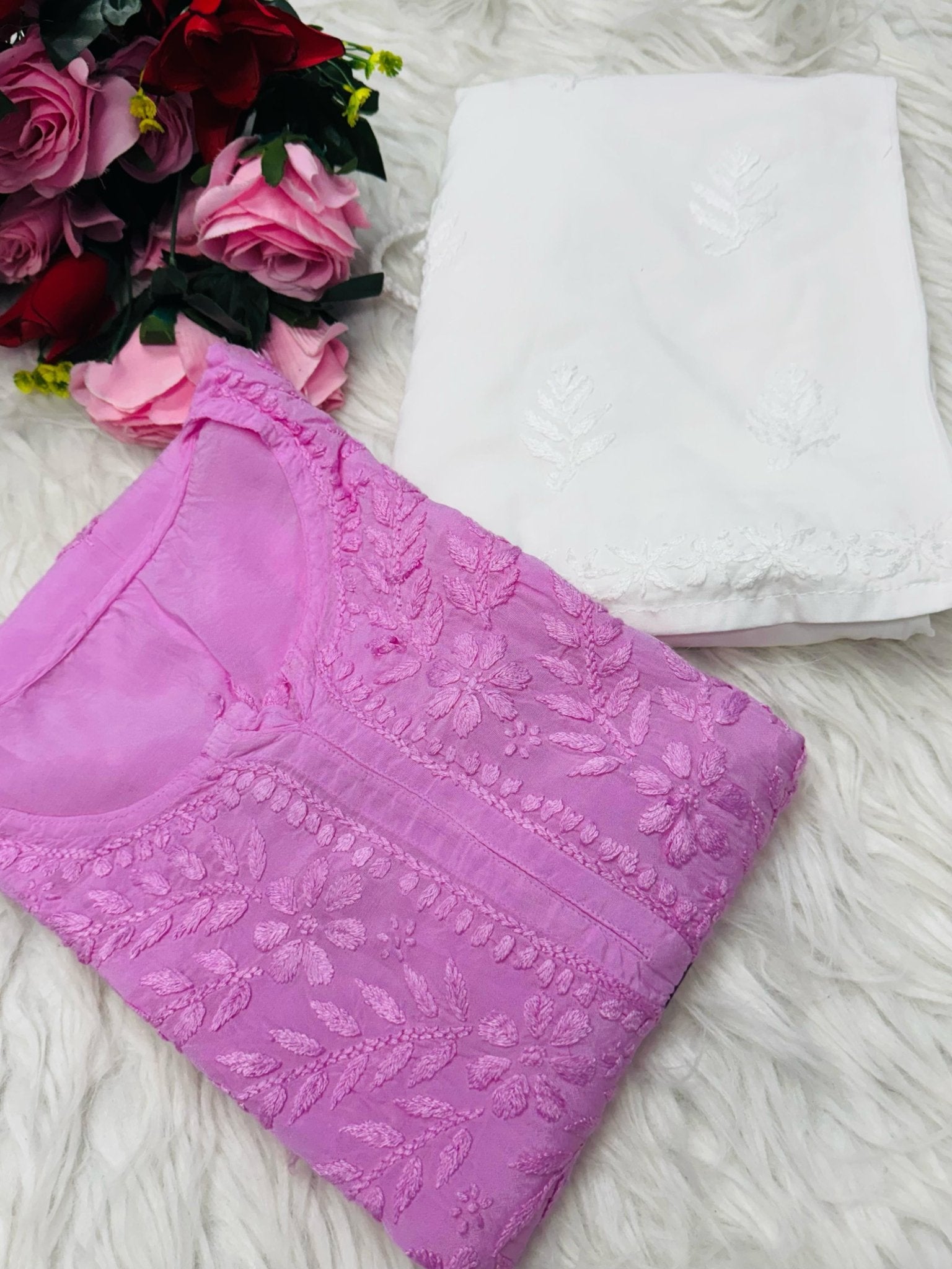 Muslin Heavy handwork Kurta - Chikankari official