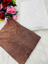 Muslin Heavy handwork Kurta - Chikankari official