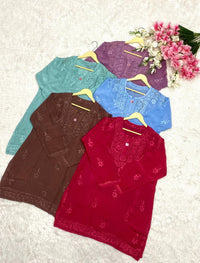 Muslin Short Comfort Top - Chikankari official