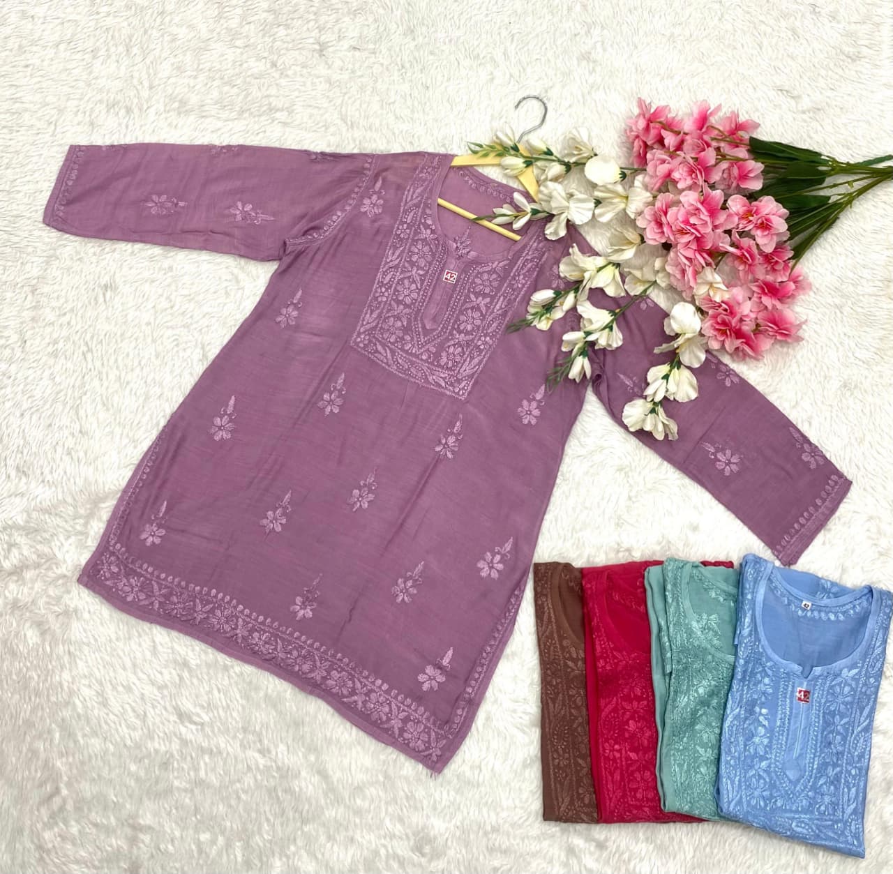 Muslin Short Comfort Top - Chikankari official