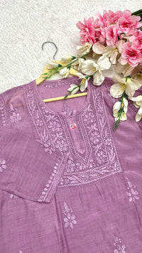 Muslin Short Comfort Top - Chikankari official