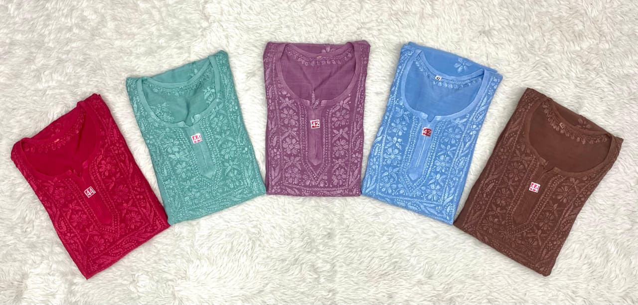 Muslin Short Comfort Top - Chikankari official
