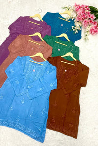 Muslin Short Top Effortless - Chikankari official
