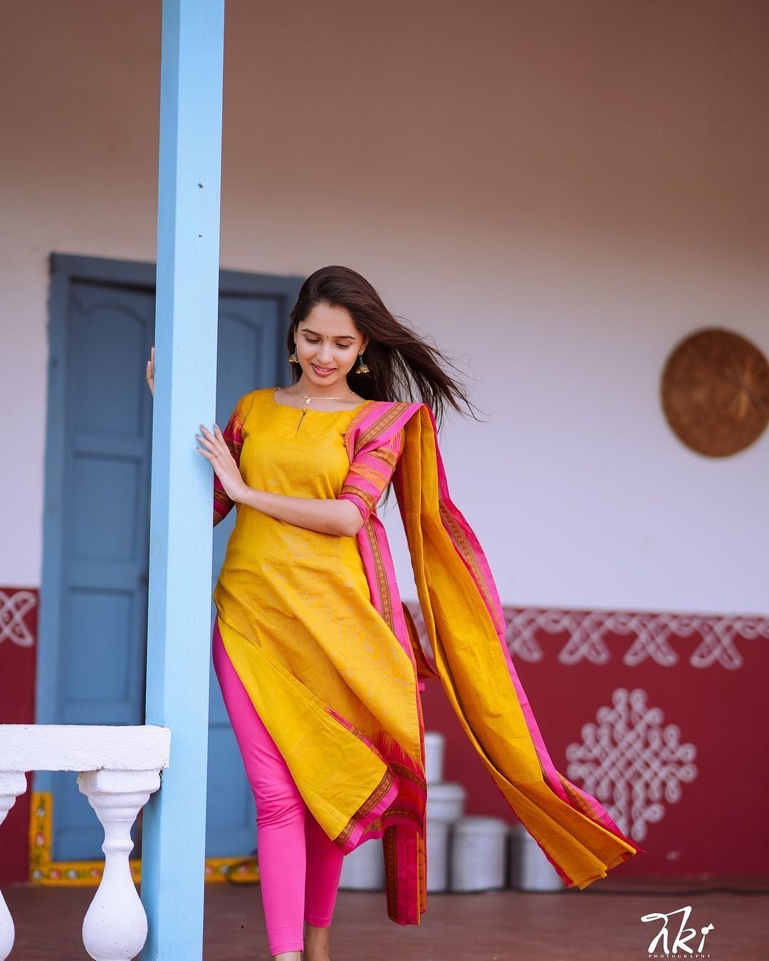 NEW Arivals YELLOW VATIKA SUIT SET Kanchi Cotton - Chikankari official