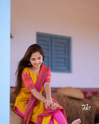 NEW Arivals YELLOW VATIKA SUIT SET Kanchi Cotton - Chikankari official