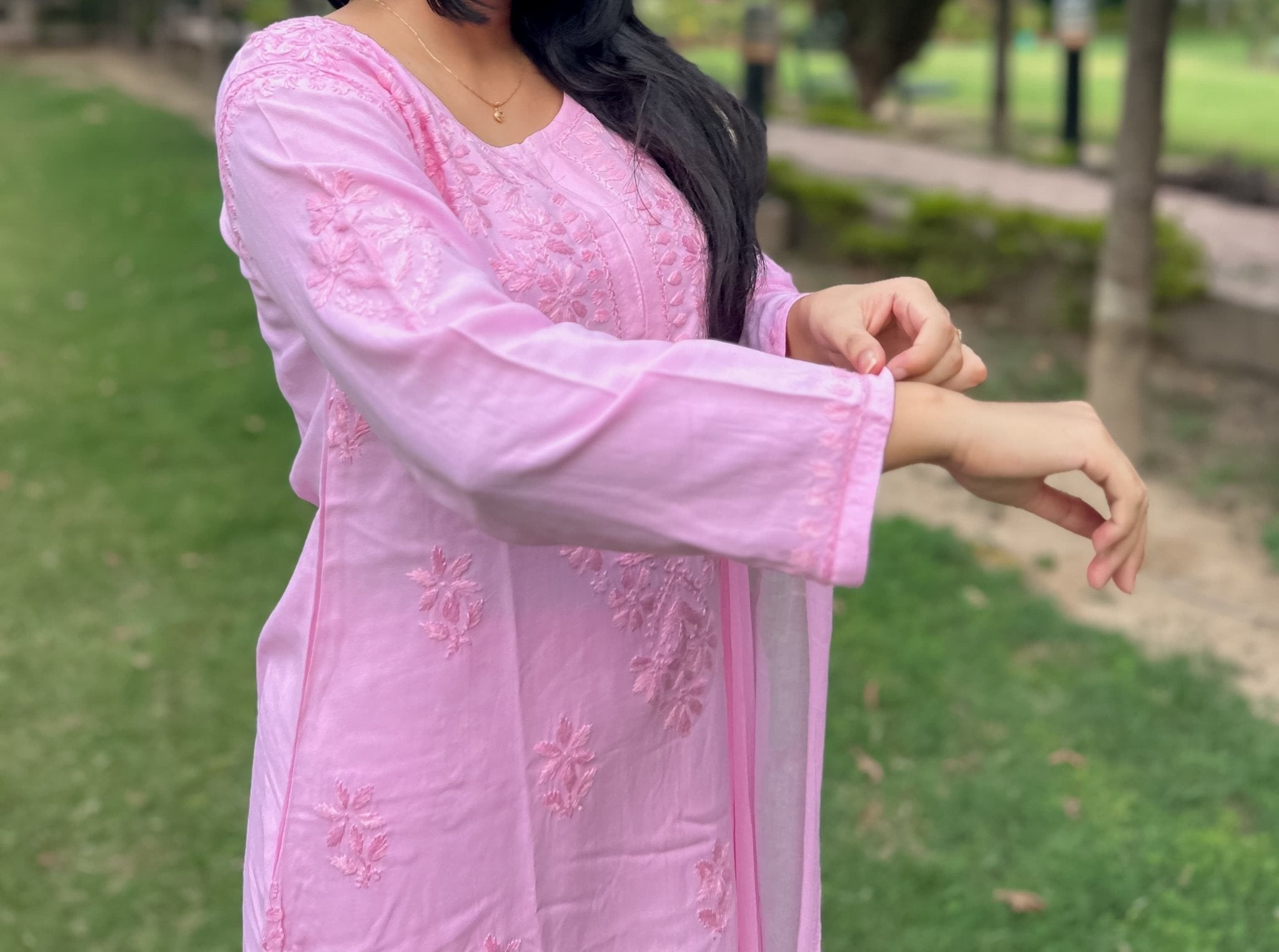 Newly launched premium Rayon set Pair - Chikankari official