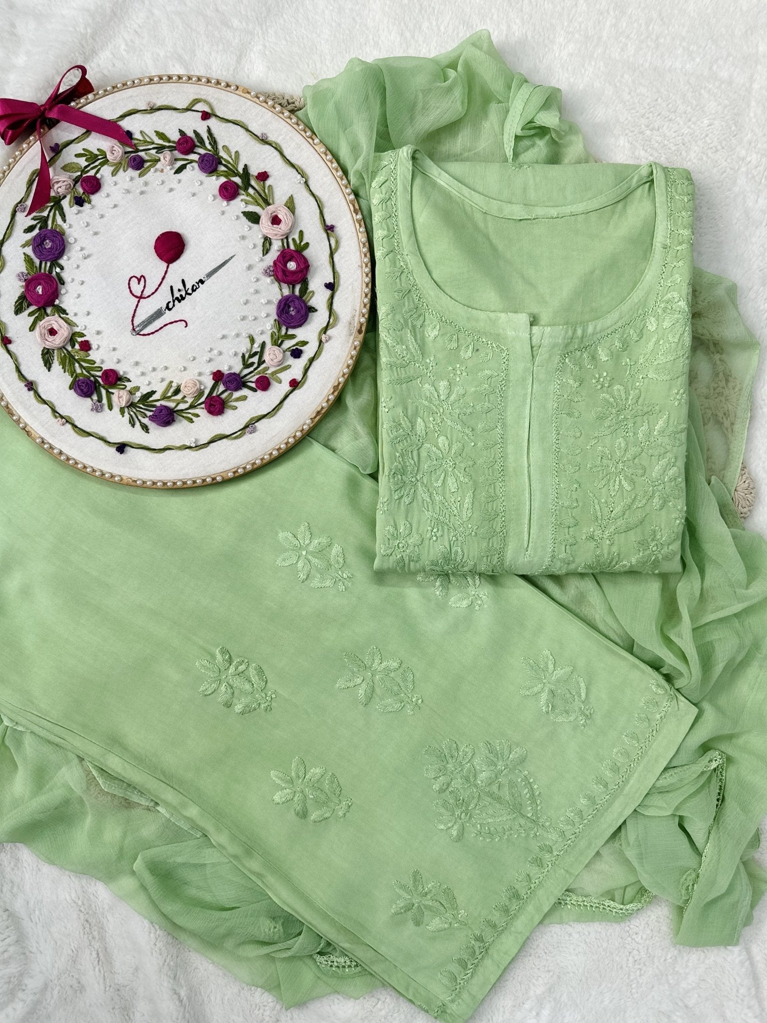 Newly launched premium Rayon set Pair - Chikankari official