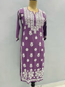 Non transparent Pure Handwork Modal Cotton Kurta - Chikankari official
