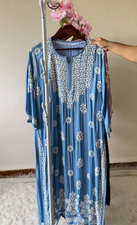 Non transparent Pure Handwork Modal Cotton Kurta - Chikankari official
