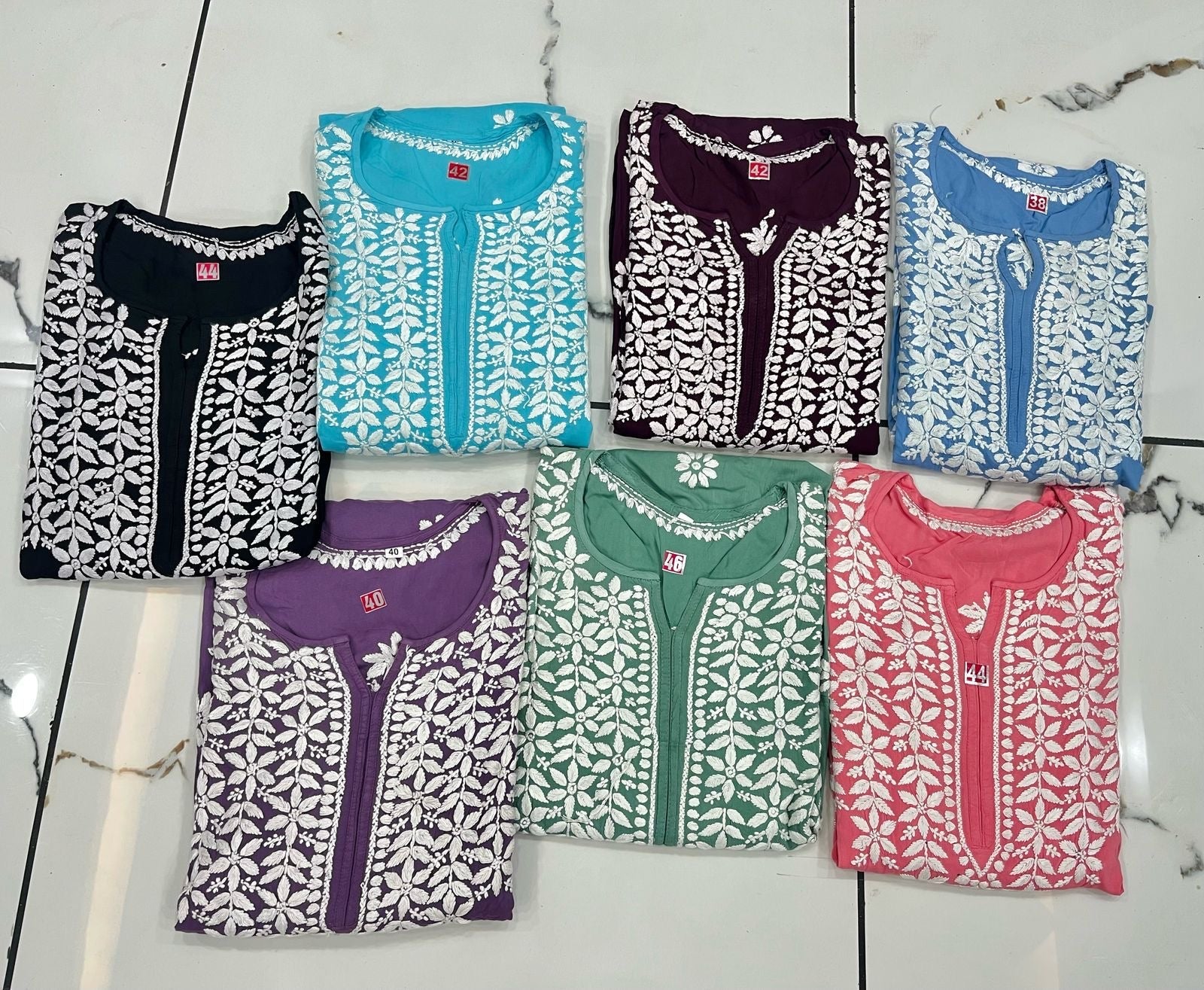 Non transparent Pure Handwork Modal Cotton Kurta - Chikankari official