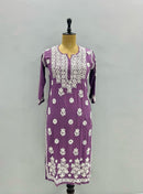 Non transparent Pure Handwork Modal Cotton Kurta - Chikankari official