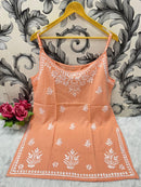 Noodle starp short Chikankari Kurti - Chikankari official