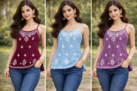 Noodle starp short Chikankari Kurti - Chikankari official