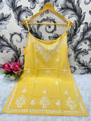 Noodle starp short Chikankari Kurti - Chikankari official