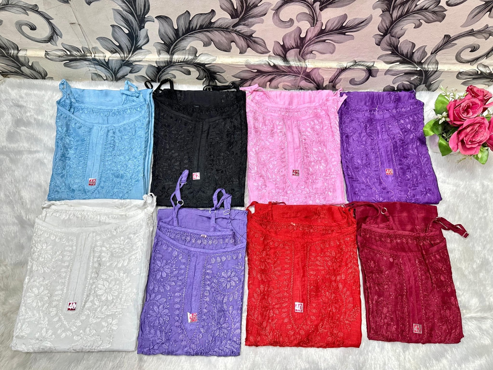 Noodle strap dyeable muslin soft set - Chikankari official