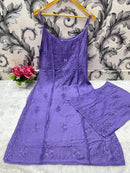 Noodle strap dyeable muslin soft set - Chikankari official