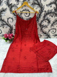 Noodle strap dyeable muslin soft set - Chikankari official