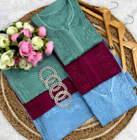 Noor 3d embroidery cotton Combo - Chikankari official