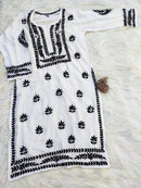 Noor Bangle Sleeves Designer Kurta - Chikankari official