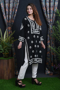 Noor Bangle Sleeves Designer Kurta - Chikankari official
