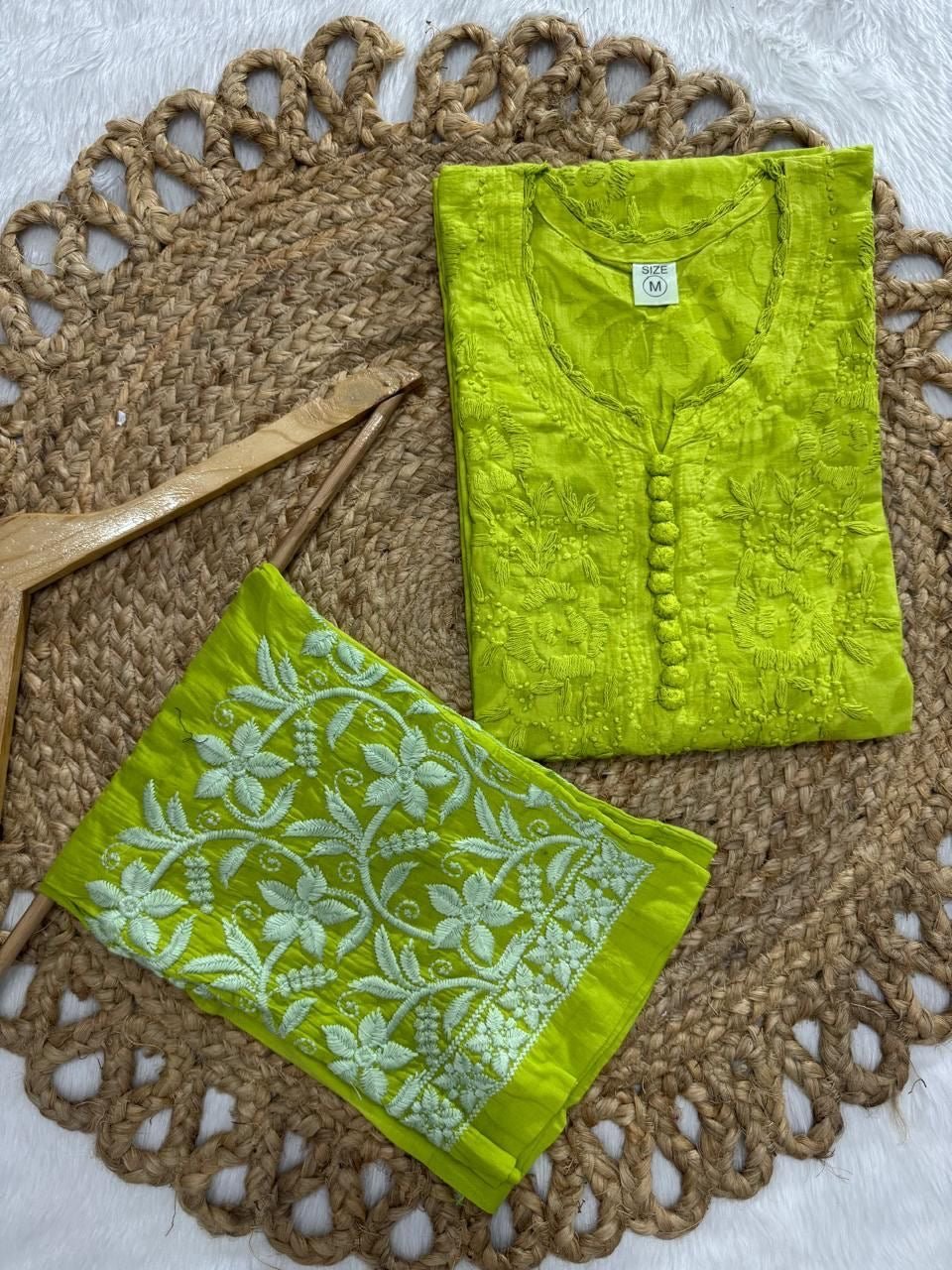 Noor Brasso Dyed Chikankari Combo - Chikankari official