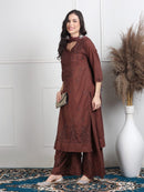 Noor Premium dobby plazzo set (3pc) - Chikankari official