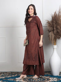 Noor Premium dobby plazzo set (3pc) - Chikankari official