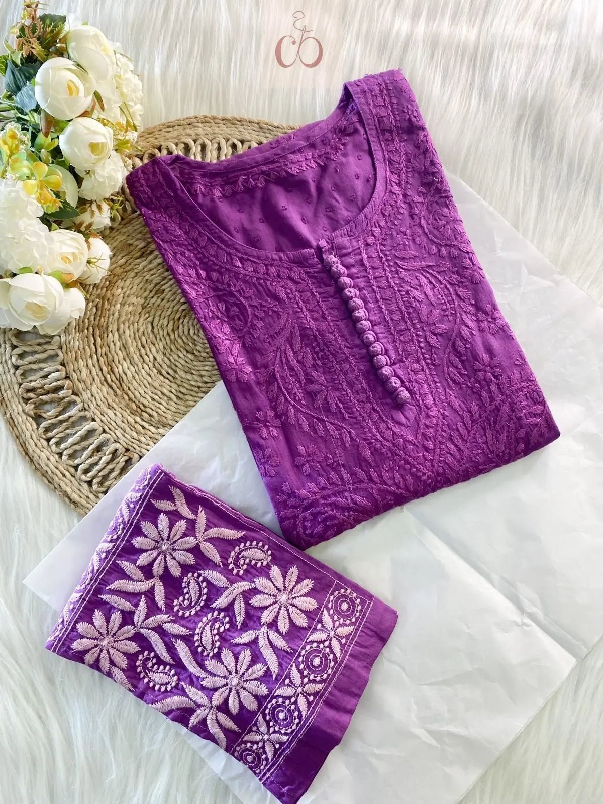Noor Pure DobbyCotton Soft & Breezy Set - Chikankari official