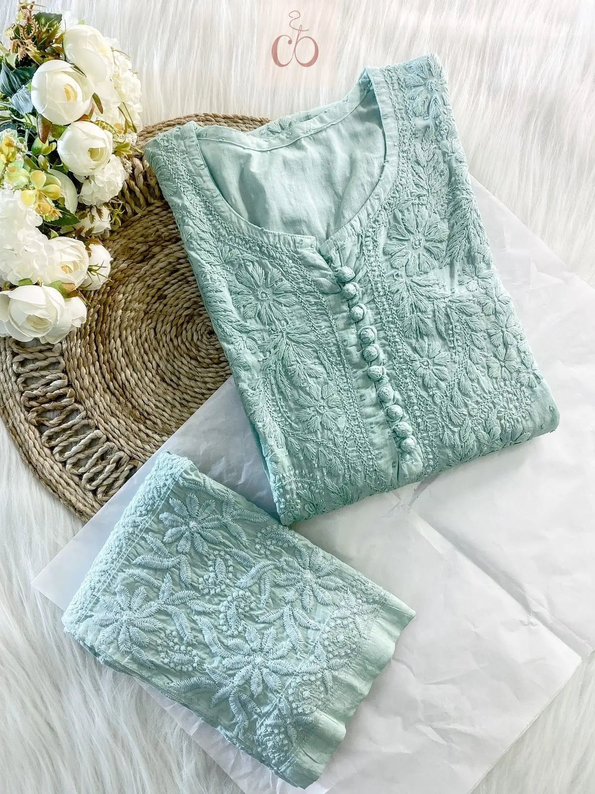 Noor Pure DobbyCotton Soft & Breezy Set - Chikankari official